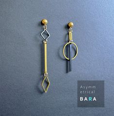 ♢ ASYMMETRIC Collection ♢ Stylish. Geometric. Elegant. Inspired by Scandinavian minimalism, these earrings feature geometric shapes and architectural design. These BARA drop earrings from the ASYMMETRIC COLLECTION feature precious asymmetry. Small and subtle or striking and extravagant: these asymmetrical earrings ensure a decidedly trendy style. Each individual piece of jewelry is created and handmade by us. Like all of our TINOLISS accessories, these stud earrings are made of stainless steel a Asymmetrical Earrings, Scandinavian Minimalism, Trendy Style, Brass Jewelry, Architectural Design, Geometric Shapes, Jewelry Earrings Dangle, Dangle Drop Earrings, Dangle Earrings