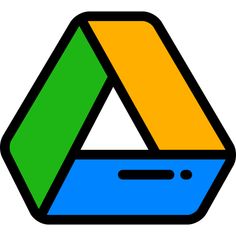 an image of a computer with a green and yellow triangle on it's side