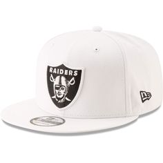 the oakland football team's new era 59fifty hat is shown in white