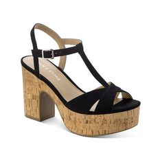 Manufacturer: Sun + Stone Size Origin: US Style Type: Platform Sandals Collection: Sun + Stone Closure: Material: Man Made Fabric Type: Man Made Sku: BH5330653 Size: 5.  Color: Black.  Gender: female.  Age Group: adult. Black Block Heel Shoes, Platform Espadrille Sandals, Sun Stone, T Strap Heels, Black Block Heels, Platform Block Heels, 50 Style, Platform Espadrilles, Block Heel Shoes