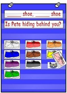 a blue sign with shoes on it that says shoe, shoe is peeting behind you?