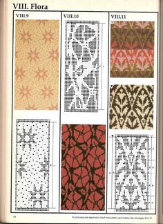 an old book with different patterns and colors on it, including the words vill - fiora