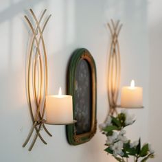 PRICES MAY VARY. Retro Candle Sconces: Add an eye-catching look to any space with this fabulous pair of wall sconce candle holders. which could allow you to place pillar candle or flameless LED light to increase brightness. High-Quality Materials: Wall sconce candle holder, forged and cast iron frame, hard, not easily deformed, long service life, Candle holder: Height: 40cm/15.7in, Width: 18cm/7.1in Easy to Install: You can easily hang the candle wall sconces on the wall with nails or hook. The Retro Candle, Wall Candle, Garden Candles, Candle Holder Decor, Candle Wall Sconces, Gold Wall, Metal Candle Holders, Wall Candles, Metal Candle