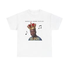 Welcome to the delightful world of Brainrot! Crafted from ultra-comfortable fabric, each shirt is a canvas for your favorite brainrot memes, perfect for expressing your unique personality. Wheres My Crown Thats My Bling  Thick of it by KSI Brainrot Memes Sidemen Cotton Shirt With Funny Print For Fans, Funny Cotton Fan Merchandise Shirt, Funny Cotton Shirt For Fan Merchandise, Extremely Funny, Meme Tshirts, Extremely Funny Jokes, Bling Bling, Funny Jokes, Chloe