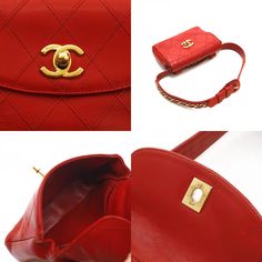 This Vintage Chanel Vintage Lambskin Leather Belt Bum Waist Bag, crafted in sumptuous red lambskin leather, is an embodiment of timeless luxury and high fashion. This iconic accessory showcases the very essence of Chanel with its meticulously quilted lambskin leather, which feels as good as it looks. Its shiny red exterior, juxtaposed with gold-tone hardware, presents an aura of sophistication and elegance that transcends trends. The signature interlocking CC turn-lock closure opens to a red leather-lined interior with multiple compartments, offering practicality alongside style. Designer: Chanel Origin: Italy Model Name: Chanel Lambskin Leather Belt Bum Waist Bag Black Material: Lambskin Leather and 24K Gold Hardware Colour: Red with Gold Tone hardware Closure: Turnlock Date of Manufactur Chanel Belt Bag, Rare Hermes Birkin, Smaller Calves, Vintage Designer Handbags, Python Bags, Timeless Luxury, Quilted Handbags, Shopping Chanel, Chanel Vintage