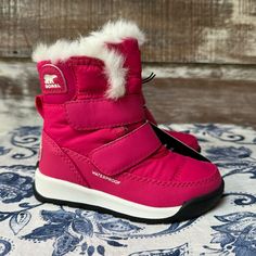 Sorel Whitney Ii Strap Boot New In Box! Waterproof / Insulated Color: Cactus Pink Size: Toddler 7 Pink Sorel Boots, Color Cactus, Boot Straps, Sorel Shoes, Rain And Snow Boots, Snow Boots, Kids Shoes, Cactus, Size 7