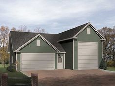 this is an artist's rendering of a two - story house with garages