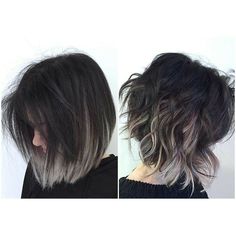 Gray Highlights, Super Hair, Short Hair Color, Penteado Cabelo Curto, Grey Hair, Silver Hair, Hair Dos, Ombre Hair, Balayage Hair