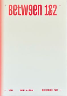 the back cover of between and 2, with red lettering on white paper behind it