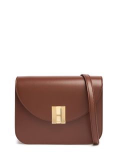 Height: 17cm Width: 22cm Depth: 7cm. Strap drop: 50cm. Fixed strap. Front flap with clasp closure. Two internal compartments. One internal zip pocket Brown Leather Crossbody Bag, Ski Accessories, Swim Accessories, Cloth Bags, Body Bag, Belt Bag, Leather Crossbody Bag, Luggage Bags, Leather Crossbody