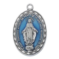 Blue Miraculous Pewter Medal with 18 Chain Our Lady Of Miraculous Medal, Religion And Spirituality, Tarot Card Tattoo, Card Tattoo, Miraculous Medal, Elegant Necklace, Elegant Necklaces, Style And Grace, Tarot Card