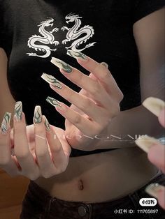 Luv Nails, Retro Nails, Vintage Nails, Goth Nails, Classy Acrylic Nails, Crazy Nails, Really Cute Nails