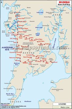 a map of mumbai showing the major cities