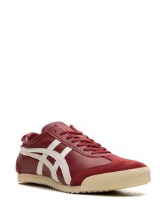 Find ONITSUKA TIGER Mexico 66 Delux Burgundy/white Sneakers on Editorialist. burgundy/white leather/suede signature Tiger stripes logo-embossed tongue front lace-up fastening round toe rubber sole These styles are supplied by a premium and authenticated sneaker marketplace. Stocking only the most sought-after footwear, they source and curate some of the most hard to find sneakers from around the world. Sporty Burgundy Sneakers With Rubber Sole, Burgundy Leather Sneakers For Streetwear, Burgundy Leather Sneakers For Sports, Sporty University Red Leather Sneakers, Casual Burgundy Sneakers With Contrast Sole, Burgundy Leather Sneakers With Cushioned Footbed, University Red Leather Sneakers With Cushioned Footbed, Tiger Mexico 66, Onitsuka Tiger Mexico 66