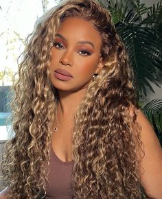 Deep Wave Lace Front Wig, Brazilian Hair Wigs, Long Human Hair Wigs, Honey Blonde Highlights, Human Hair Color, Brazilian Remy Hair, 100 Human Hair Wigs, Hair Color Highlights, Hair Quality