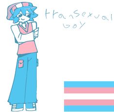 a drawing of a girl with her arms crossed and the words transsexual gay on it