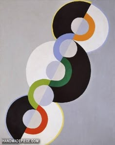 an abstract painting with circles in the middle