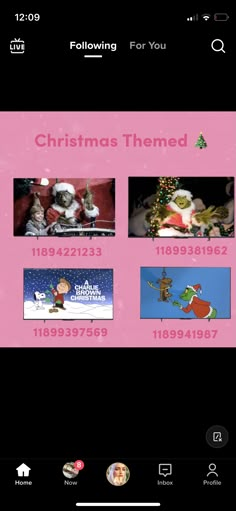 the christmas theme is displayed on an iphone screen, and it appears to be pink