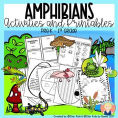 the book cover for amphibians and other animals