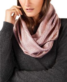 I.N.C. International Concepts stylish loop scarf Color: Blush Pink Measures approximately 10" x 32" Metallic finish Material: 100% Acrylic Care: Hand wash Retail: $39.50 **Please feel free to ask any questions before purchasing. Each item is carefully inspected. Let us know if there is a problem with an item. Thank you for shopping with us and for your positive feedback.** Infinity Wrap, Liquid Silver, Daytime Dresses, Spring Sweater, Loop Scarf, Plus Size Activewear, Trendy Plus Size, Inc International Concepts, Dresses With Leggings