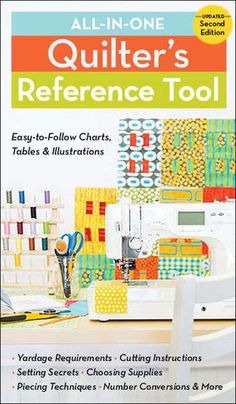 the front cover of an all - in - one quilter's reference tool