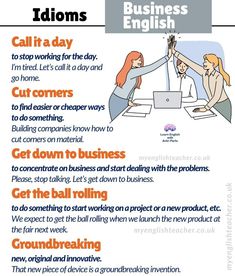 a poster with instructions on how to use business english