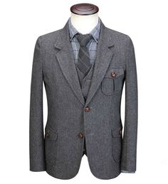 Welcome to my eBay store                    Item Description                  Men's Tweed Wool Herringbone Suit Jacket Thick Retro Duffle Coat Hunter Blazer​ Like other colors or sizes, please contact us any time! Note: only one coat Collar type: flat collar Threshold: two single-breasted Applicable season: winter Sleeve length: long sleeve Thickness: thick Hem design: round hem Notes: 1 mm = 0.0394 inch, 1 inch=25.4mm Pictures: Due to the difference between different monitors, the picture may n Tweed Blazer With Herringbone Pattern And Suit Collar, Winter Tweed Blazer With Notch Lapel, Tweed Outerwear With Herringbone Pattern And Suit Collar, Winter Tweed Notch Lapel Blazer, Winter Tweed Business Blazer, Winter Tweed Blazer For Business Casual, Fall Tweed Suits With Lapel Collar, Long Sleeve Herringbone Pattern Suits For Fall, Winter Business Tweed Blazer