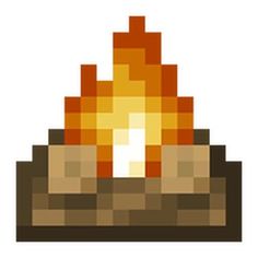 an image of a fire in the middle of a pixel art style with orange and yellow colors