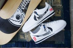 Flying Hawk, Cortez Shoes, Nike Classic Cortez, Classic Cortez, Custom Kicks, Black Nike Shoes, Nike Shoes Outfits, Sneaker Magazine