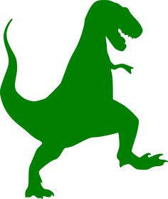 a green silhouette of a t - rex standing on its hind legs with it's mouth open