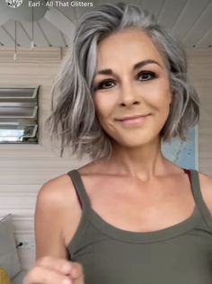 Grey Hair Trend, Chin Length Bob Grey Hair, Textured Bob Grey Hair, Chic Gray Hair, Choppy Grey Bob, Turning Grey Hair Aging Gracefully, Chin Length Gray Hairstyles, Wavy Grey Bob, Chin Length Grey Hair