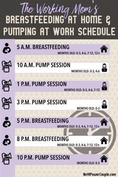 a poster with instructions for breastfeeding moms and pumping at work schedule on it