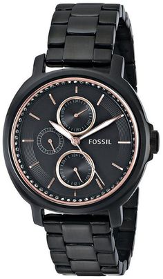 Fossil Women's ES3451 Chelsey Multifunction Stainless Steel Watch - Black and Rose Gold-Tone Best Watch Brands, Fossil Watches Women, Fossil Watch, Fossil Watches, Watch Women, Style Noir, Women's Watch