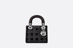 Lady Dior Mini, Mini Lady Dior, Lady Dior Handbag, Satin Noir, Womens Designer Bags, Bag Women Fashion, Satin Bags