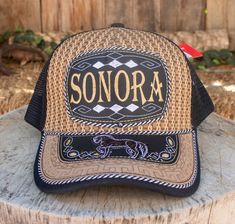 SONORA embroidered Horse western hat trucker cap Trucker Baseball Cap With Curved Brim For Rodeo, Country Style Trucker Hat With Flat Bill For Rodeo, Western Style Trucker Hat For Country Events, Western Trucker Hat With Flat Bill For Country Events, Western Flat Bill Trucker Hat For Country Events, Trucker Snapback Baseball Cap For Rodeo, Trucker Style Flat Bill Snapback Hat For Rodeo, Western Style Snapback Trucker Hat For Outdoor, Western Flat Brim Baseball Cap For Rodeo