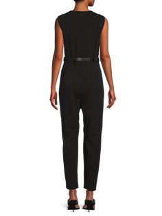 Roundneck Sleeveless Concealed Back Zip Closure Belt Loops Detachable Belt Two Side Pockets 96% Polyester & 4% Spandex Dry Clean Imported. Womens - W Dresses > Saks Off 5th. Calvin Klein. Color: Black. Size: 10. Calvin Klein Summer Jumpsuits And Rompers For Work, Calvin Klein Summer Workwear Jumpsuits And Rompers, Calvin Klein Fitted Jumpsuits And Rompers For Work, Calvin Klein Fitted Jumpsuits For Work, Calvin Klein Fitted Workwear Jumpsuits And Rompers, Chic Calvin Klein Workwear Jumpsuits, Fitted Sleeveless Jumpsuits For Workwear, Fitted Sleeveless Jumpsuits And Rompers For Work, Sleeveless Fitted Jumpsuits And Rompers For Work