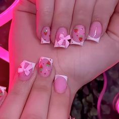 PRICES MAY VARY. 🤍【Package】You will receive 24 Pcs cute press on nails ,1 wooden cuticle stick, 1 nail file, 1 sheet double side sticker, A pack of alcohol, and You can decorate it into any shape you want. 🤍【Easy to Use】First, trim and clean your natural press on nails, choose the appropriate size of fake nails, and use tape to press the glue on nails on the nails for 10-15 seconds. After completion, soak the nails in water for about 1-2 minutes to make removal easier. 🤍【High Quality Material Cute Nail Short Nails, Strawberry Nails Acrylic Short, Cute Natural Nails Acrylic, Shirt Acrylic Nails Designs, Cute Short Pink Acrylic Nails, Small Cute Nails, Pink Nails Short Acrylic, Nails Kids Cute, Short Nails Square Acrylic