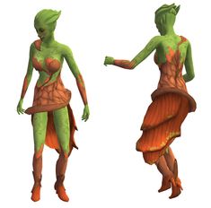 Mod The Sims - 3to2 PlantSim Conversion (Default & Custom) Forest Clothes, Ts2 Cc, Bright Color Schemes, Body Tattoo, Los Sims, Alien Races, Sims 4 Build