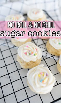 no roll and no chill sugar cookies on a cooling rack