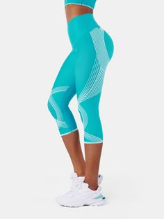 Features Bum Lift Tummy Control Reversible Wear Body Sculpting, Blue Waves, Capri Leggings, Capri Pants, Hawaii, Capri, Girl Outfits, Leggings, Pants