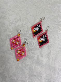 Please refer to measurements pictured before purchasing  Pilamiya Pink Native American Beaded Earrings, Beaded Earrings Native Inspire Uplift ⭐, Native American Beadwork Earrings Silver Eagle Gallery, Beaded Earrings Native Beadwork Inspire Uplift ⭐, Thunderbird Beaded Earrings, Native American Crafts, Handmade Earrings Beaded, Native American Jewelry, Earrings Handmade