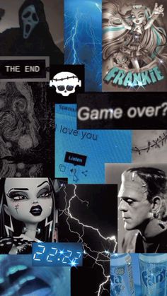 a collage of photos with the words game over and images that appear to have been altered