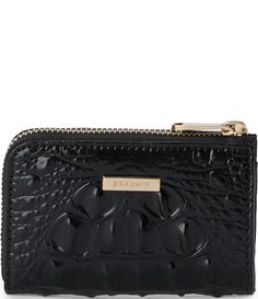 From the Melbourne Collection by BRAHMIN&#x2C; the Black Anita Wallet features: LeatherZipper closureBack slip pocket2 interior slip pocketsCenter divider Approx.: 4.5'' W x 3'' H x 0.75'' DImported.Due to the nature of the materials used&#x2C; each Brahmin product is one-of-a-kind. Variances in the pattern and texture of your wristlet may occur. Luxury Black Wallet With Zipper Pouch, Luxury Black Coin Purse With Interior Key Chain Holder, Black Bifold Coin Purse With Zipper, Formal Black Wallet With Zipper Closure, Elegant Black Coin Purse With Zipper, Black Evening Coin Purse With Zipper Closure, Chic Black Coin Purse With Zipper, Chic Black Wallet With Zipper Pouch, Pattern And Texture