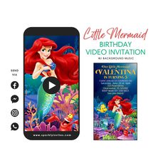 the little mermaid movie birthday party video game with an image of ariel from the little mermaid