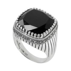 Marcasite accents and braided details give this onyx ring modern appeal. Click on this JEWELRY & WATCHES GUIDE to learn about fit, styles, materials and more!Ring Details: Width: 0.71 in. Metal: sterling silver Stone Details: Stone type: genuine onyx, marcasite Cut: cushion, round Setting: prong Size: 8. Color: Black. Gender: female. Age Group: adult. Fan Jewelry, Handmade Jewelry Ring, Silver Handmade Jewelry, Emerald Cut Rings, Sterling Silver Jewelry Handmade, Black Onyx Ring, Indian Traditional, Onyx Ring, Onyx Stone