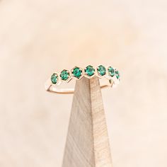 Band Trip, Emerald Wedding Band, Staghead Designs, Stacking Bands, Ring Ideas, Detailed Ring, Fancy Party, Unique Materials, Emerald Earrings