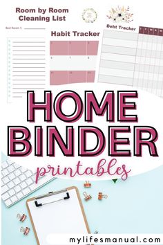 Grab the complete Home Management Printables for home and life organization! Organize Everything, Home Management Binder, Cleaning List, Organized Mom, Family Planner, Organization Printables