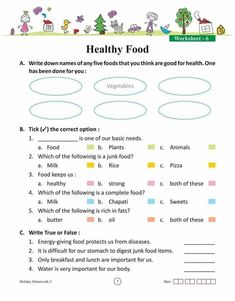 the worksheet for healthy food is shown in this graphic diagram, which shows how to