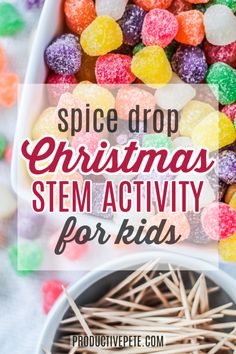 Stem Activities Elementary Kindergarten, Math Stem Activities, Stem Activity For Kids, Spice Drops, Classroom Party Games, Elementary Stem Activities