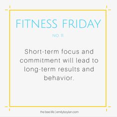 the words fitness friday written in blue and yellow on a white background with a square frame